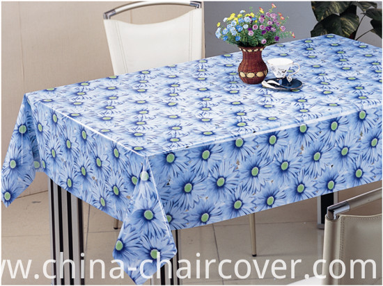 PVC Material Printed Design Transparent Tablecloth (TJ0054) Factory Wholesale